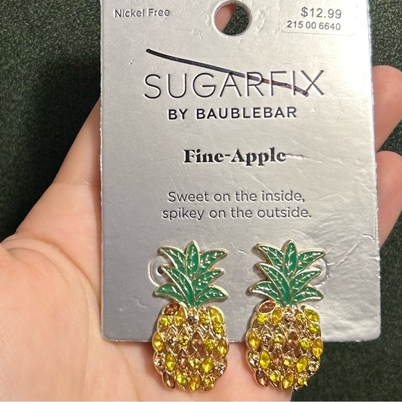 Sugarfix By Baublebar Fine-Apple Pineapple Earrings - Picture 3 of 4